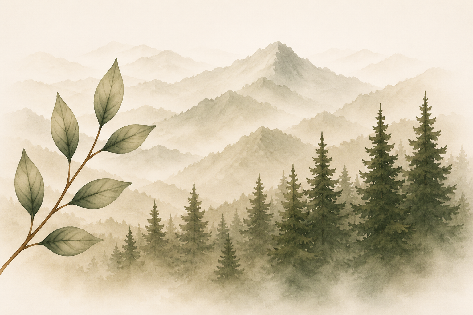 Misty forest landscape — the natural world that inspires our practice